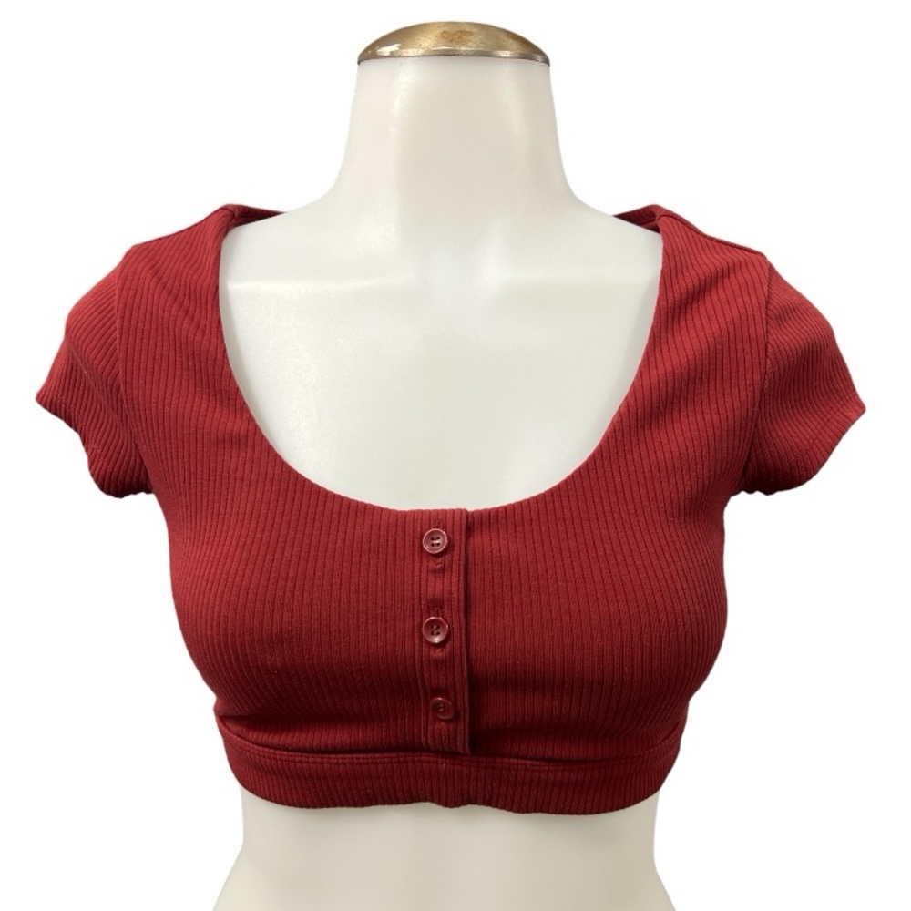ALO Yoga Red Ribbed Crop Top